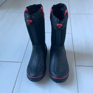 Kids Black and Red Rain & Snow Boots